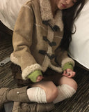 Semin Duffle Fluffy Fur Mustang Midi Jacket