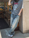 Linda cat flare denim pants