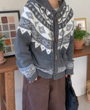 [unisex] Ginhyu Nordic Duffle Hood Knit Cardigan