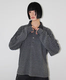 TERRY STRIPE COLLAR TEE