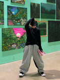 Bitter Color Sheme Stitching Balloon Pants