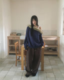 [Brushed lining] Perrin Fur One Off-Shoulder Sweatshirt