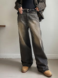Betty Tin Beige Wide Denim Pants