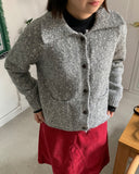 Soapt mix color wool bokashi collar cardigan