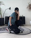 Gaen Terry Stripe Collar Tee