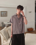 Heave Burgundy Check Short Sleeve Shirt