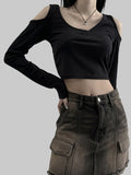 Sio incision slit cropped T-shirt