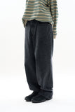 Dark real wide denim pants