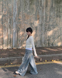 Uto Wash Denim Wide Pants
