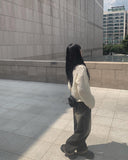 Miya Black Blue Wash Denim Wide Pants