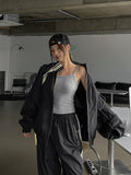 Stung Leather Track Balloon Zip-Up
