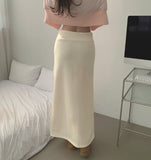 Low Rise Shibori Maxi A-Line Brushed Long Skirt