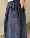 Fico Banding Cargo Denim Long Skirt