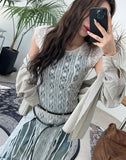 Berry eyelet double long belt
