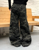 Youon Stitch Cargo Camo Wide Long Pants