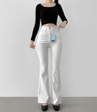 High Quality Banding Span Bootcut Cotton Pants