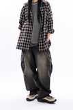 Kilcar half banding cargo denim pants