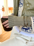 Ribo pleated shirring knit hand warmers