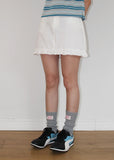 LINEN FRILL MINI SKIRT