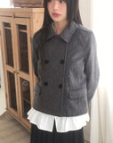 Romkin Cut Collar Short Jacket Coat