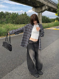 Petal Vintage Sand Washing Denim Wide Pants