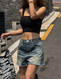 Bohemian Half-Length Denim Pants