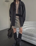 Jerome Single Leather Half Coat