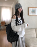 Benki Vintage One-Shoulder Sweatshirt