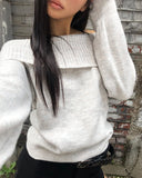 Jonu off-shoulder loose fit long sleeve knit