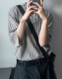 Summer Linen Ribbed Collar Knit