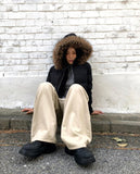 Seru Cotton Brushed Wide Balloon Pants