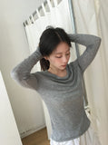 Nohidi Tencel Layered Loose Fit Long Sleeve Tee