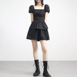 Webit Shirring Puff Dress