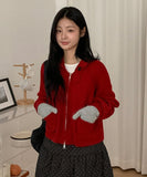 Hudley Pocket High Neck Knit Zip-Up Cardigan