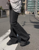 Longdi Bootcut Black Blue Washing Denim Pants