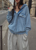 Demon Washing Knit Hood Jacket