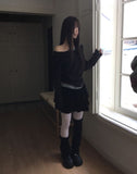 Doyu Velvet Tiered Mini Skirt