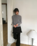 Soki Dot Frill Wool Mini Skirt