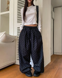 Meni Dot Pintuck Balloon Wide Pants