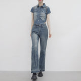 Pias denim cropped shirt