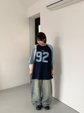 [unisex] Langen color matching number over short sleeve tee
