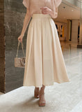 Cellua Pleated Flare Long Skirt