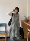 Oruni Round Collar Check Long One Piece