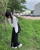 Chika strap nylon long skirt