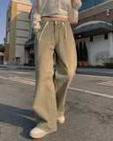 Projection Khaki String Wide Pants