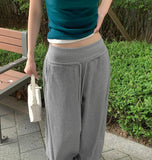 Wide ver. Fold Folding Mesh Fabric Banding Mega Wide Pants