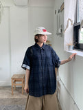 [Unisex] Mebut Roll-Up Check Over Short Sleeve Shirt