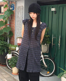 Pena Puff Check Short Sleeve Mini One Piece