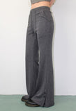 RIBBED BUTTON BOOTCUT PANTS