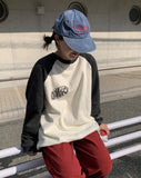 [BAONHAUS] Tenme raglan color matching brushed sweatshirt